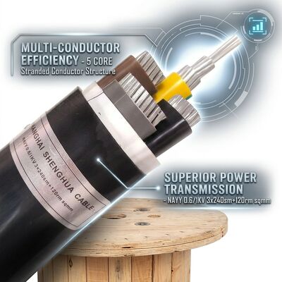 الصين كابل طاقة معزول PVC مقاوم للماء IP68 0.6/1kV 4x25 مم2 دفن مباشر تحت الأرض مزود