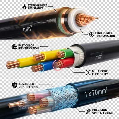 الصين كابل طاقة معزول XLPE عالي الحرارة 90 درجة 0.6/1 كيلوفولت مستمر مزود