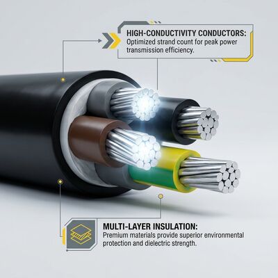 Waterproof Moisture Resistant PVC Insulated Cable 0.6/1kV 2 Core 2x4mm2 Outdoor Wet Area مزود