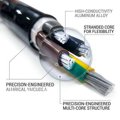 LSZH كابل معزول لـ 0.6 / 1kV 4 Core 4x50mm2 آمن للحريق مزود