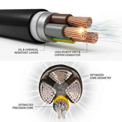 Oil Resistant Chemical Resistant PVC Insulated Cable 450/750V 3 Core Industrial Use مزود