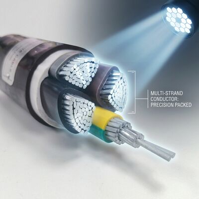 كابل طاقة معزول PVC مقاوم للماء IP68 0.6/1kV 4x25 مم2 دفن مباشر تحت الأرض مزود