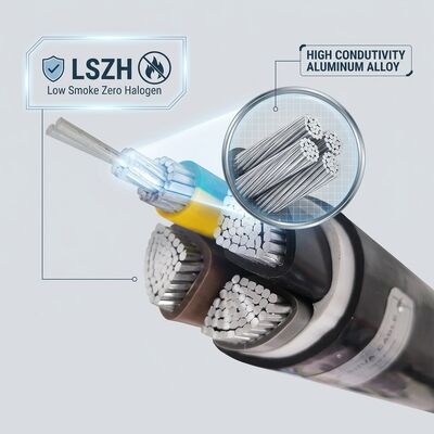 LSZH كابل معزول لـ 0.6 / 1kV 4 Core 4x50mm2 آمن للحريق مزود