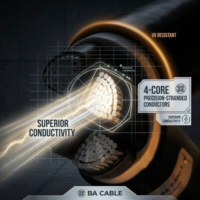 VGV 3x4mm2 UV Resistant PVC Insulated Cable Outdoor Overhead 0.6/1kV IEC60502 Copper مزود