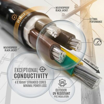 NYY 4x50mm2 Weather Resistant PVC Insulated Cable Aerial Installation 0.6/1kV IEC60502 مزود