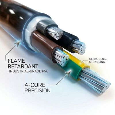 FR 4x35mm2 Flame Retardant PVC Insulated Power Cable IEC60332 0.6/1kV Copper Conductor مزود