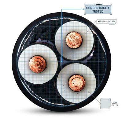 كابل طاقة معزول XLPE خالٍ من الهالوجين ومنخفض الدخان وغلاف LSZH 0.6/1kV مزود