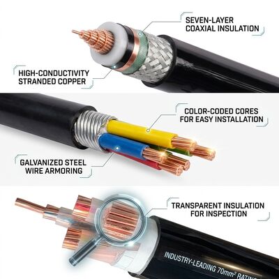 كابل طاقة معزول XLPE خالٍ من الهالوجين ومنخفض الدخان وغلاف LSZH 0.6/1kV